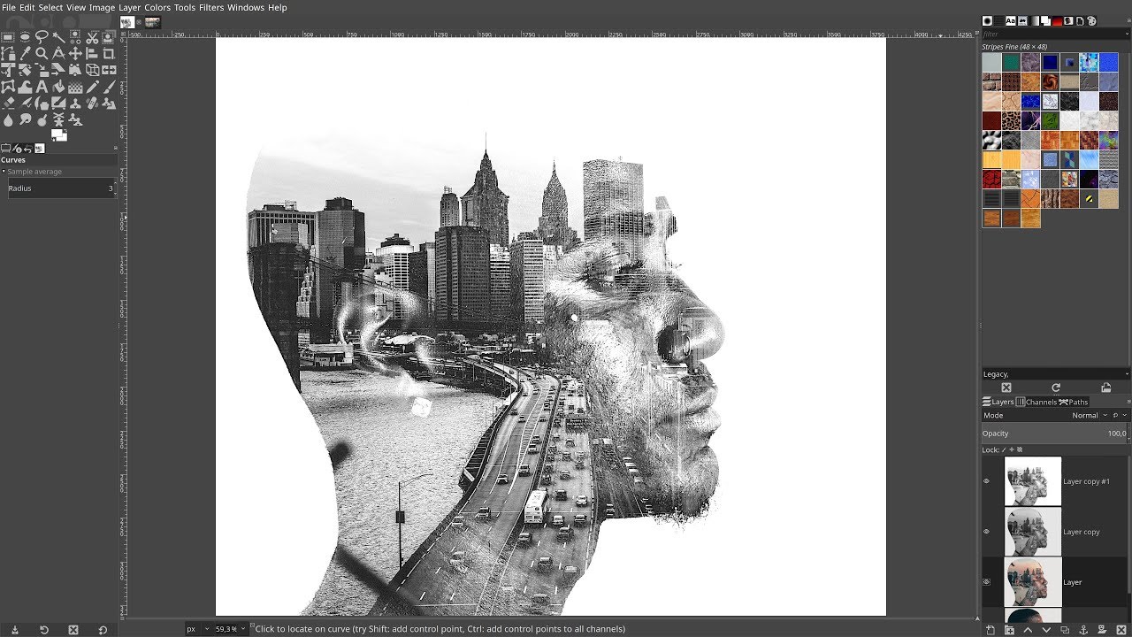 Gimp 2.10.8 - Double Exposure Effect