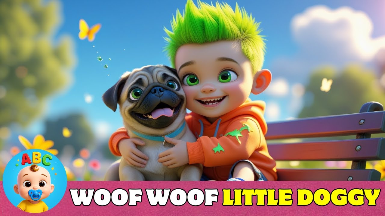 Woof Woof Little Doggy 🐶 | Fun Dog Rhyme Song for Kids | Nursery Rhymes & Children&rsquo;s Songs