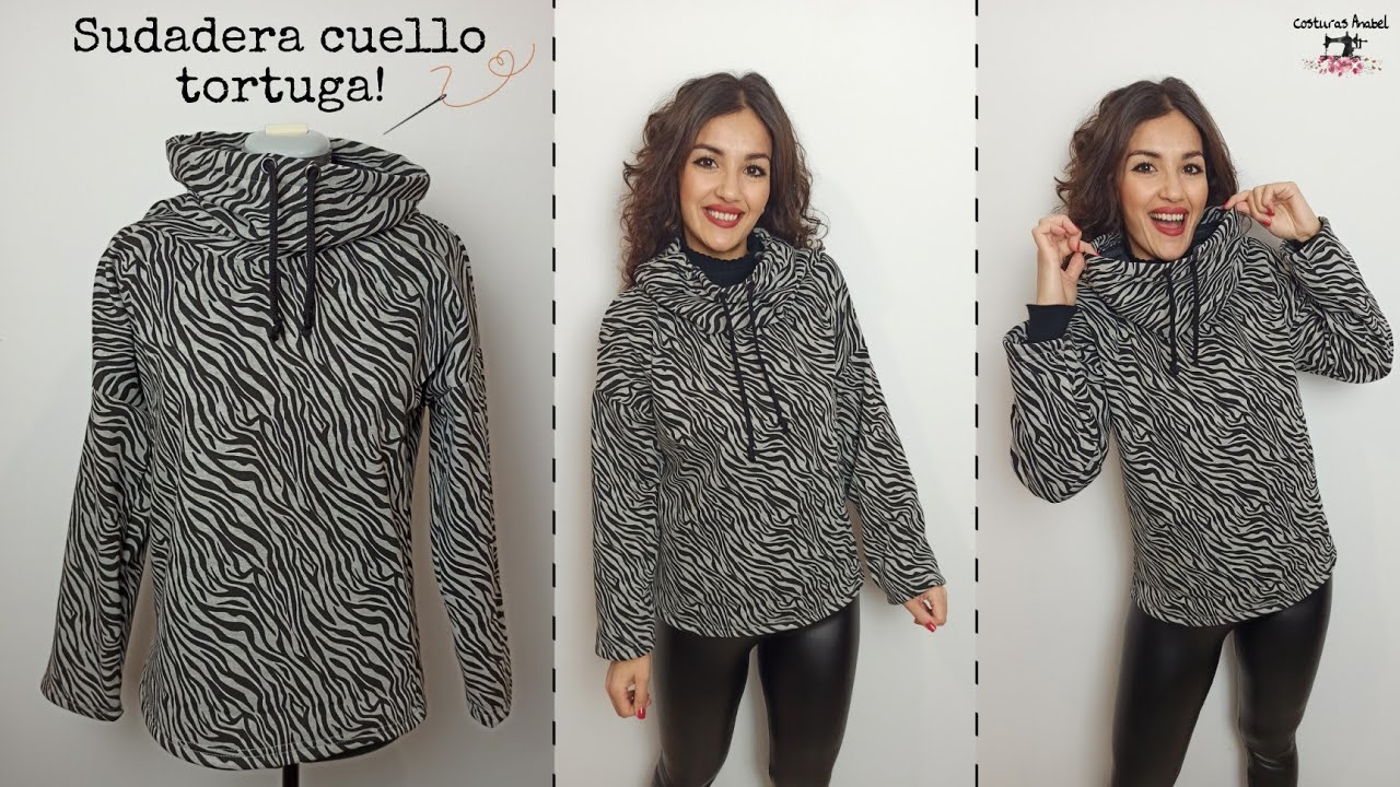 Cómo hacer una sudadera o jersey con cuello tortuga 🐢| Muy fácil 🧵