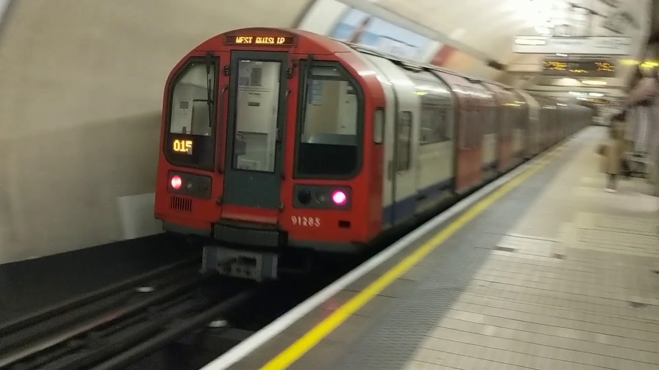 Bond Street Station platform, Central Line, Westbound, London underground tube trains