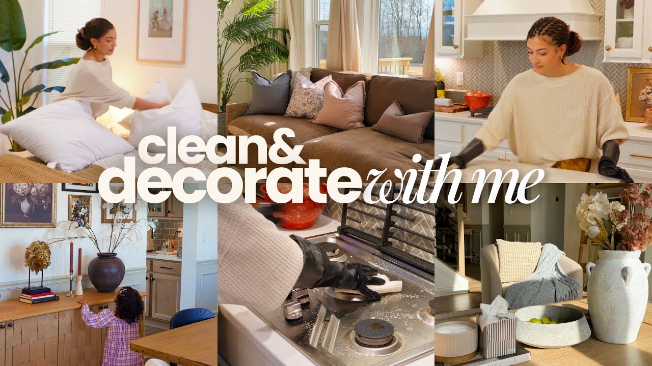CLEAN & DECORATE WITH ME| New Year Home Reset Motivation + Aesthetic Decor Refresh & Cleaning Tips! 