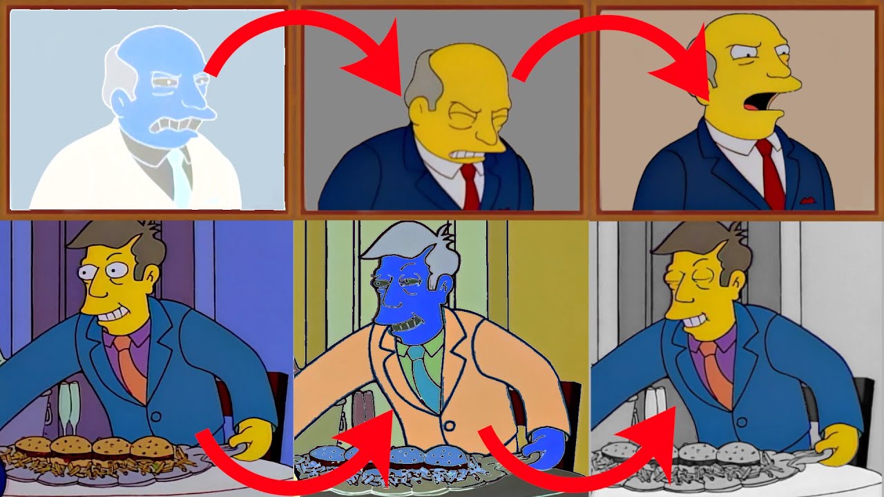 Steamed Hams but every time they blink time freezes for longer and longer