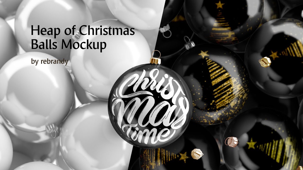 Heap of Christmas Balls Mockup Presentation
