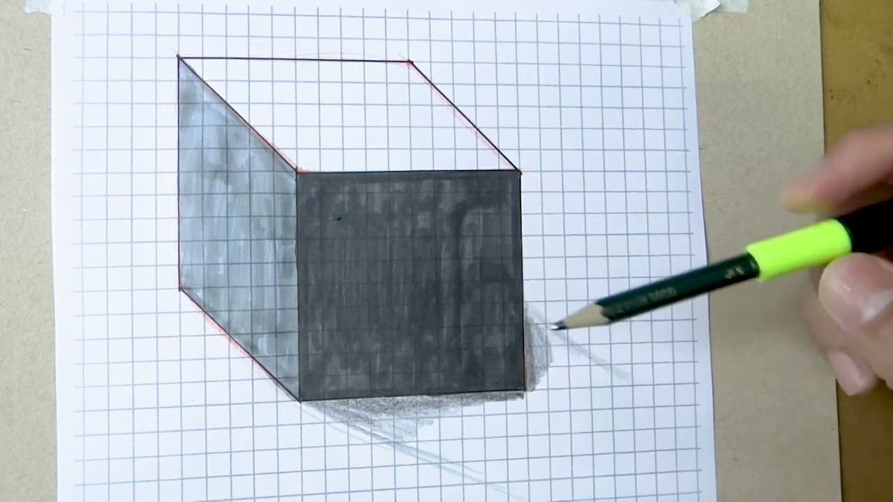 Como Desenhar um Cubo 3D Fácil para Iniciantes