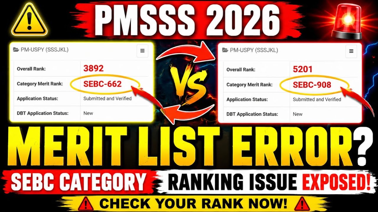 PMSSS 2026 Merit List 🔥 SEBC Category Rank Shock! 2000+ Student Data Analysis | What's Going On?