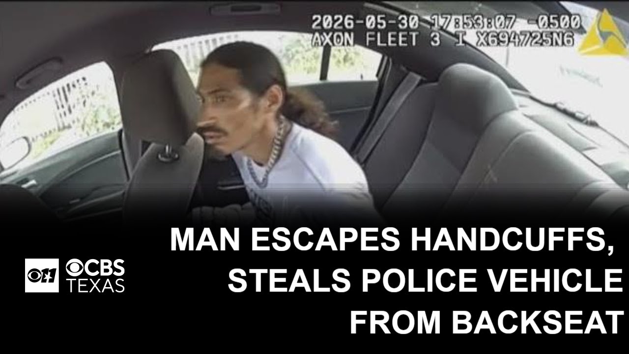 Video shows handcuffed man steal Dallas police car during arrest, leap from moving squad car