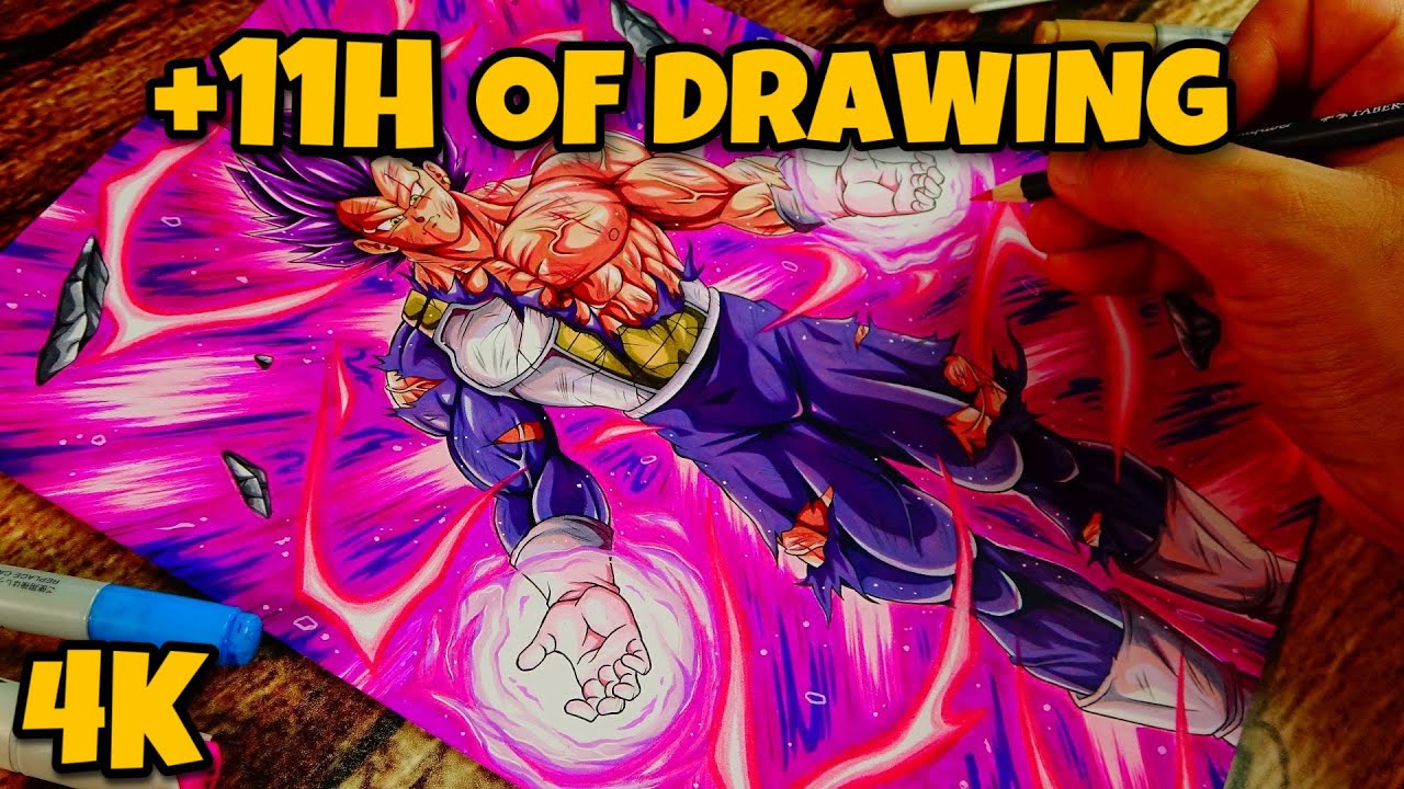 Drawing VEGETA ULTRA EGO in REAL TIME | 4K