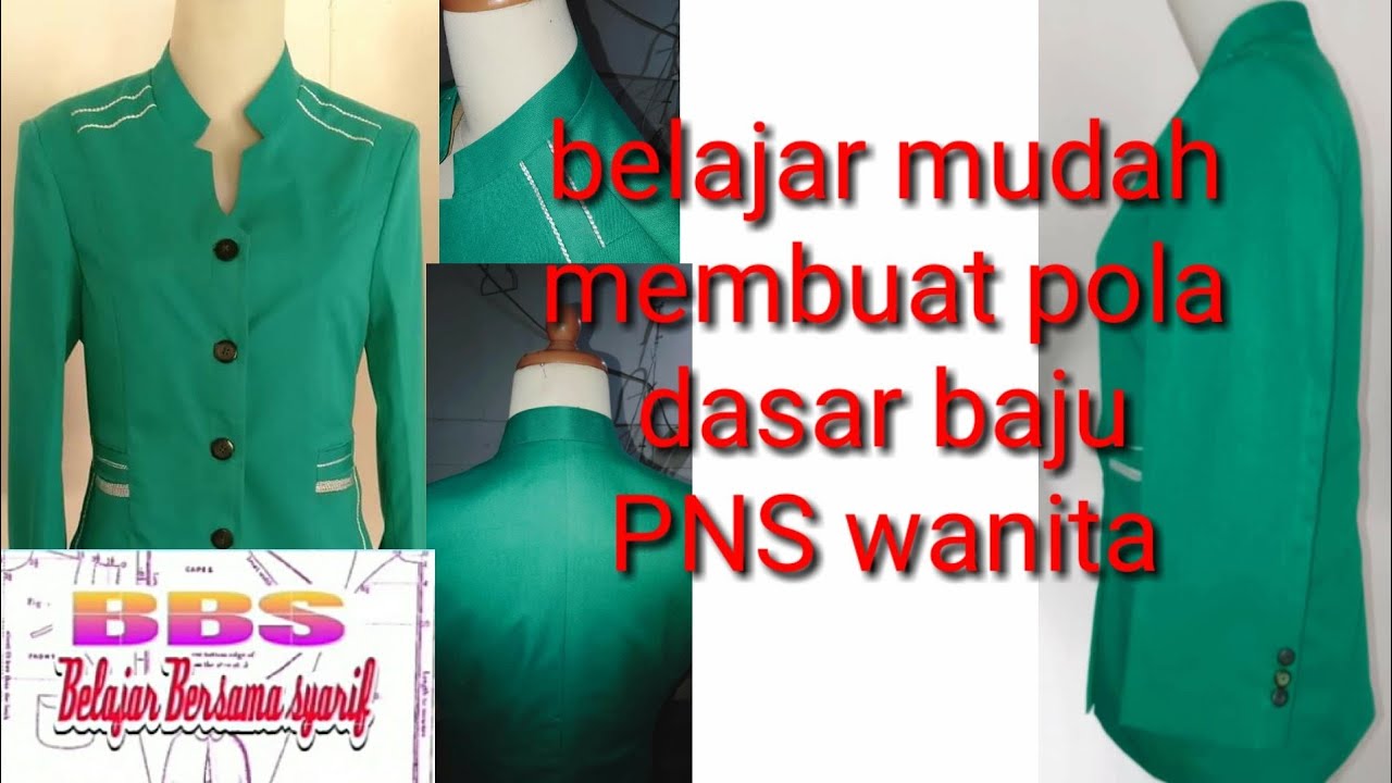 Pola dasar baju PNS wanita 1