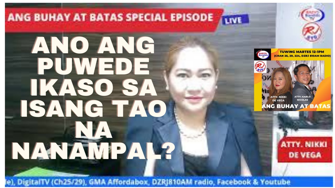 ANO ANG PUWEDE IKASO SA ISANG TAO NA NANAMPAL?