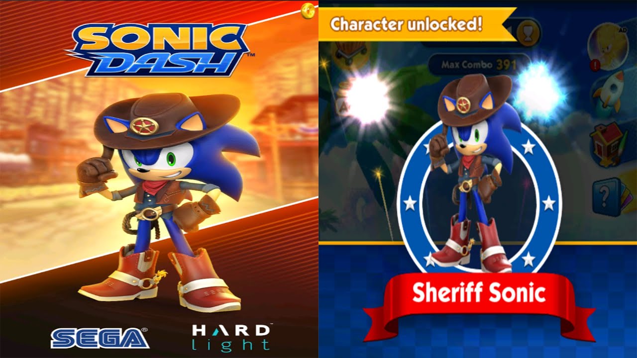 Sonic Dash - ШЕРИФ СОНИК Новый персонаж разблокирован против боссов Эггмана и Зазза (Android, iOS...