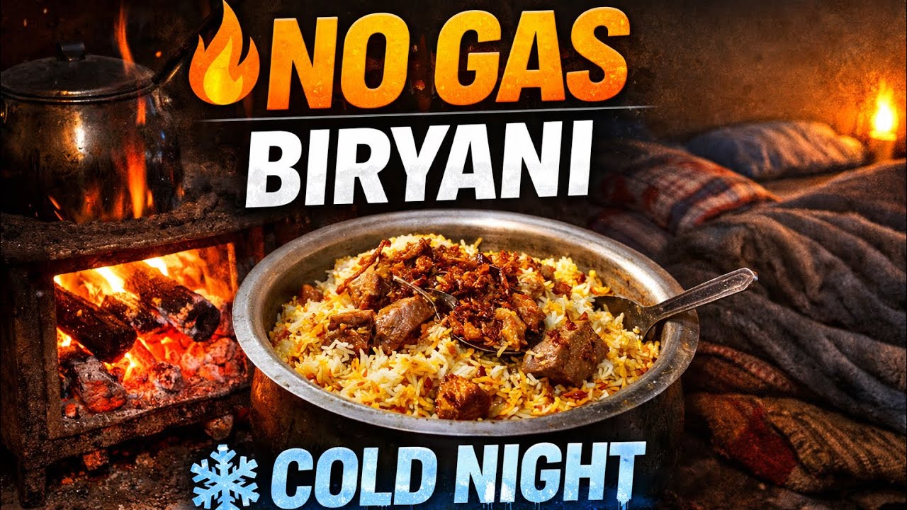 🔥 Heating My Room & Cooking Biryani with Coal and Wood | No Gas, No Electricity #firecooking 