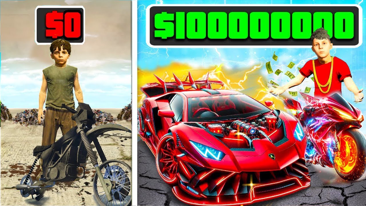 ME CONVIERTO EN EL NIÑO MÁS MILLONARIO DE MOTOS Y AUTOS EN GTA5