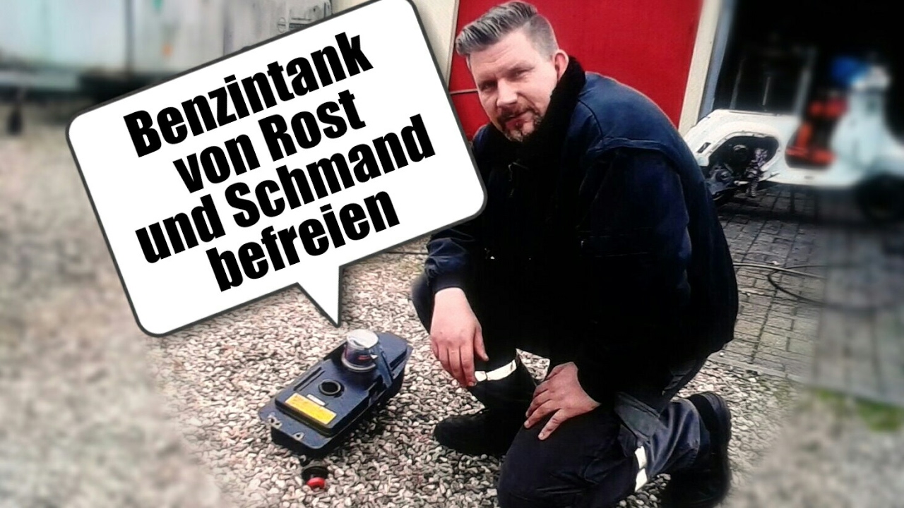Benzintank von innen  reinigen entrosten von Dreck und Schmand befreien