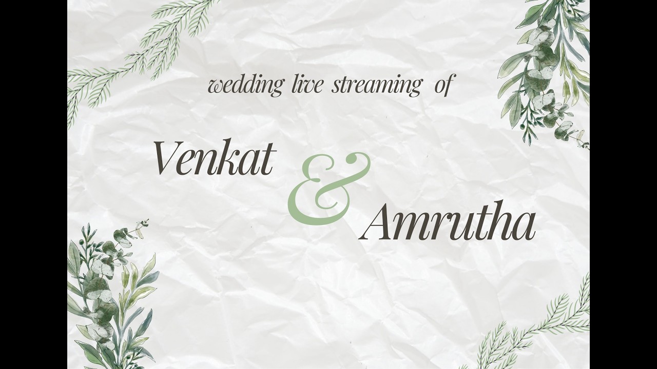 Celebrate our Big day with us live | VENKAT & AMRUTHA