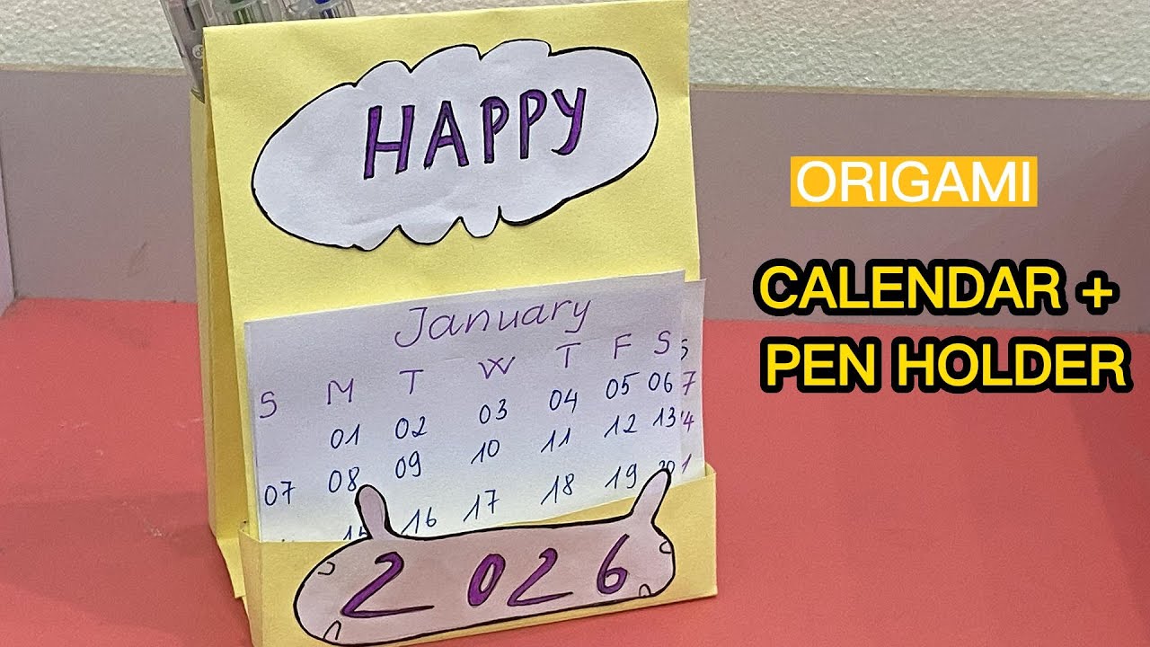 Ultimate Mini Calendar & Pen Holder for Your Desk - Origami Steps With Me!