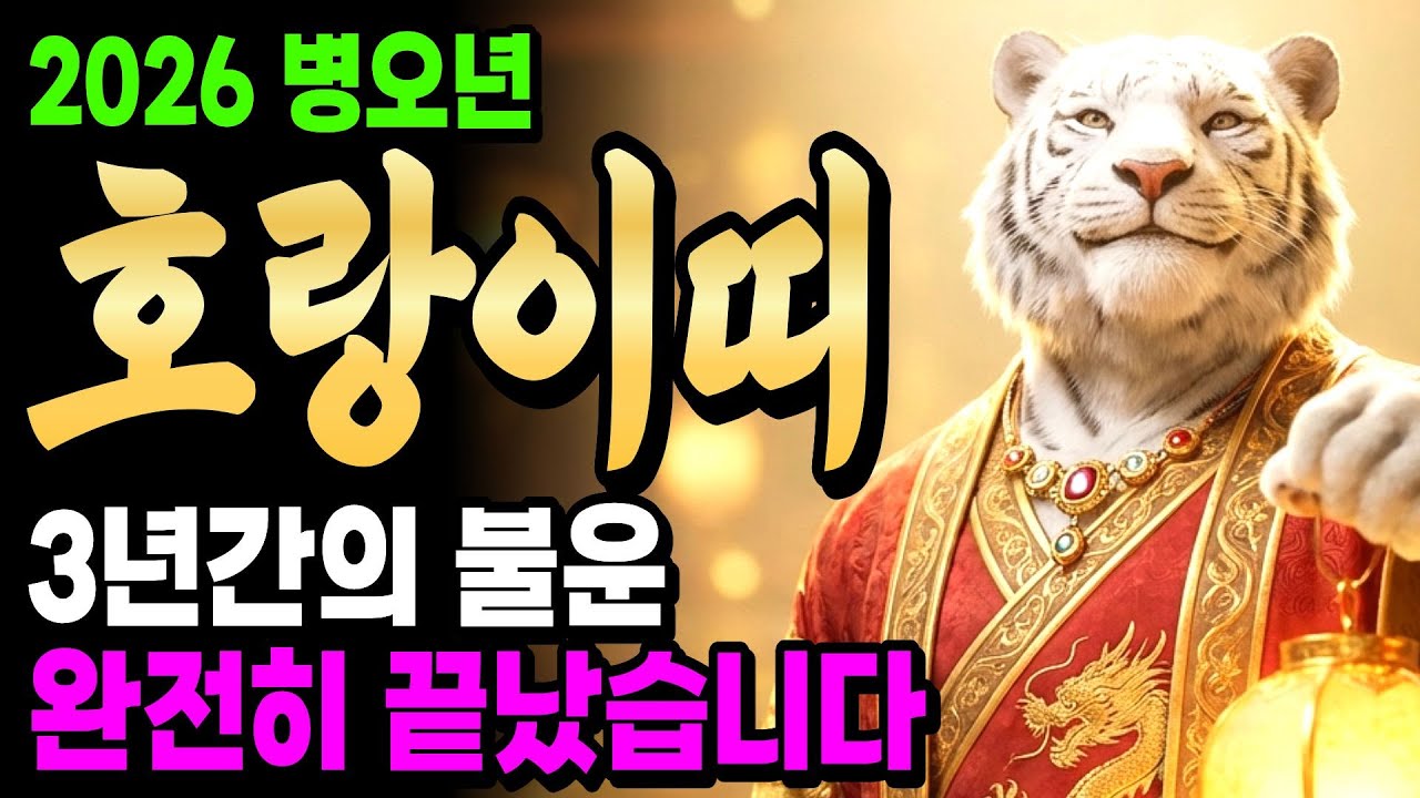 3년 고생 끝! 호랑이띠, 2026년 1월 말부터 인생 판도가 뒤집히는 결정적 이유