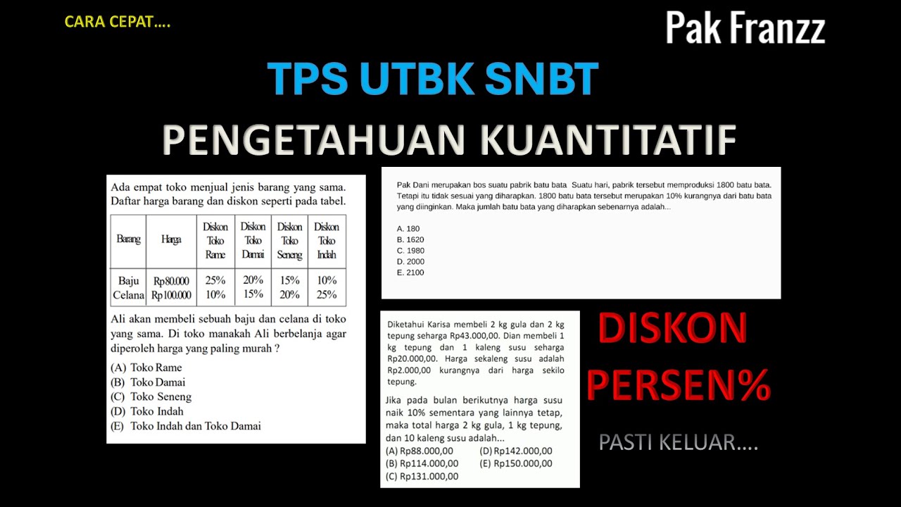 CARA CEPAT JAWAB DISKON PERSEN SUBTES KUANTITATIF UTBK 2026