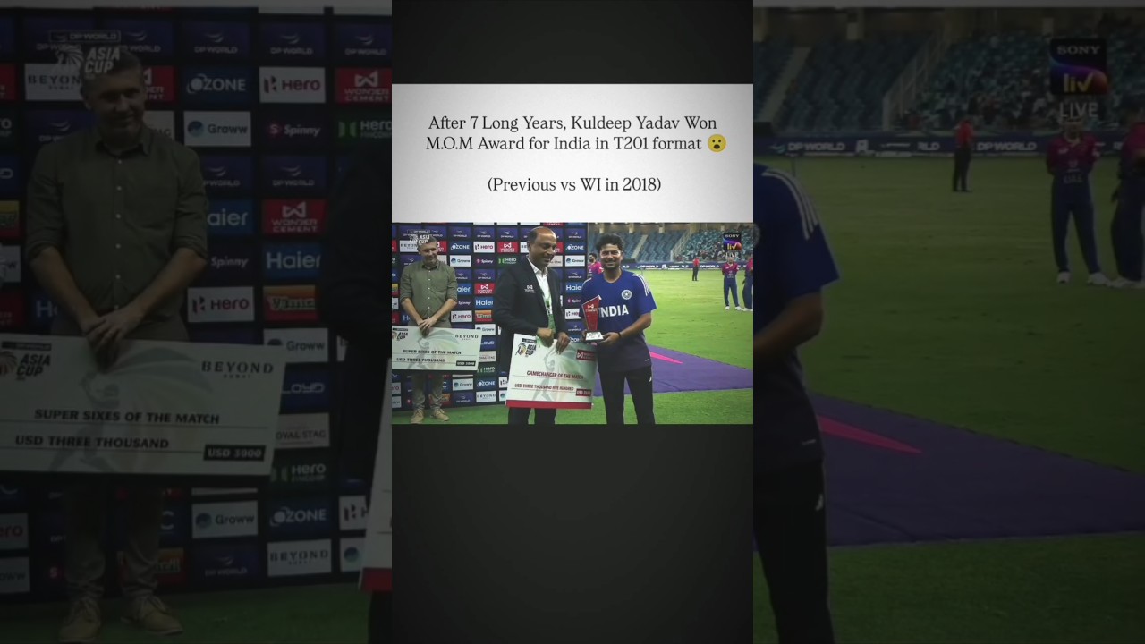 Kuldeep Yadav Won POTM After 7 Year 💀🥶 #india #cricket #trending #shorts #viral #youtubeshorts #bcci