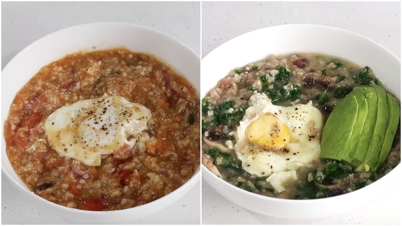 2 Breakfast Savory Oatmeal Recipes || One Pot Cooking || Superfood Simple&Healthy