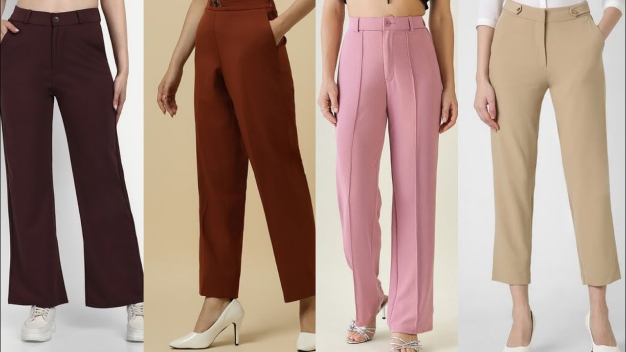 Top Best Women's Straight Fit Pants, available on Ajio and Myntra link discription me hai|fit pants|