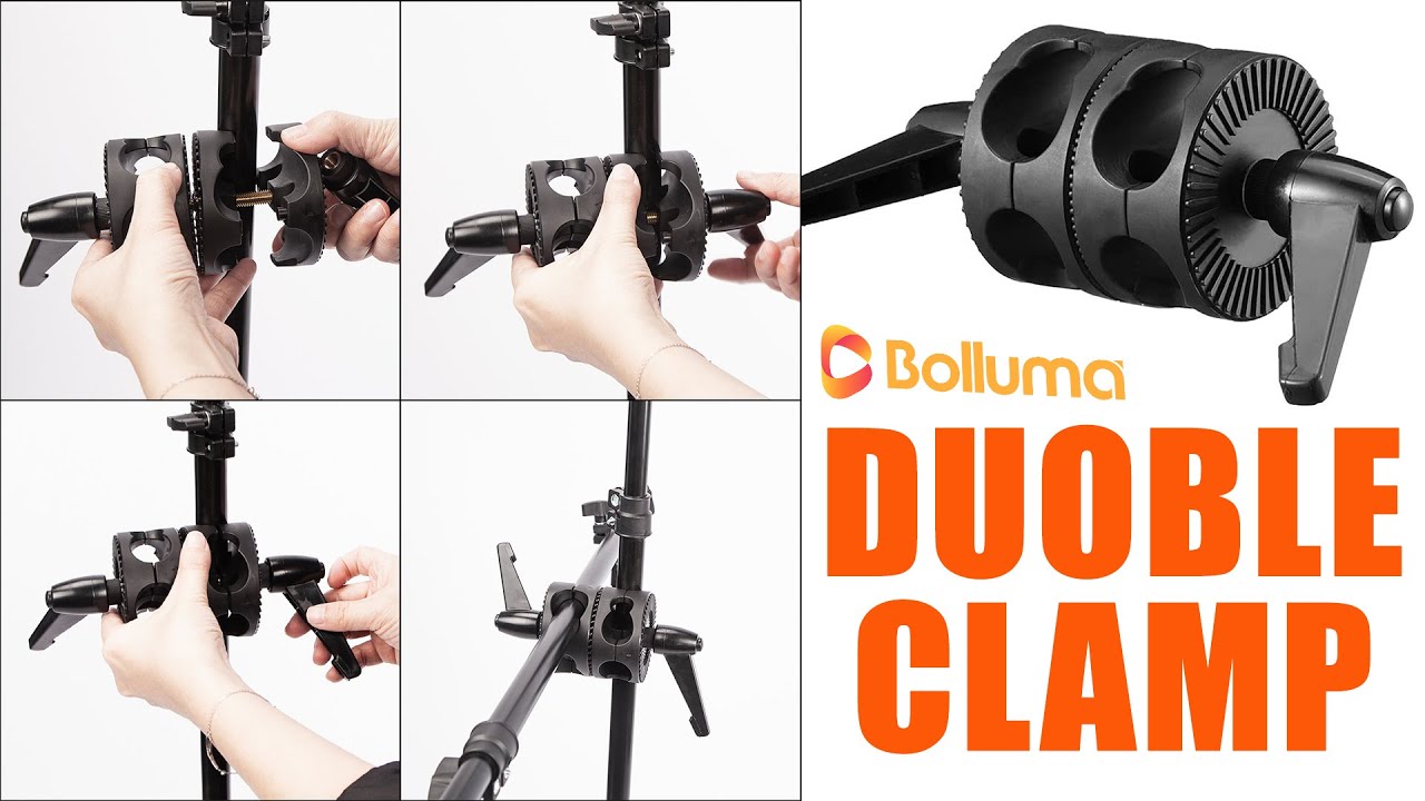 Dual Swivel Grip Head Clamp Studio Boom Arm Bracket Reflector Holder Photo Photography