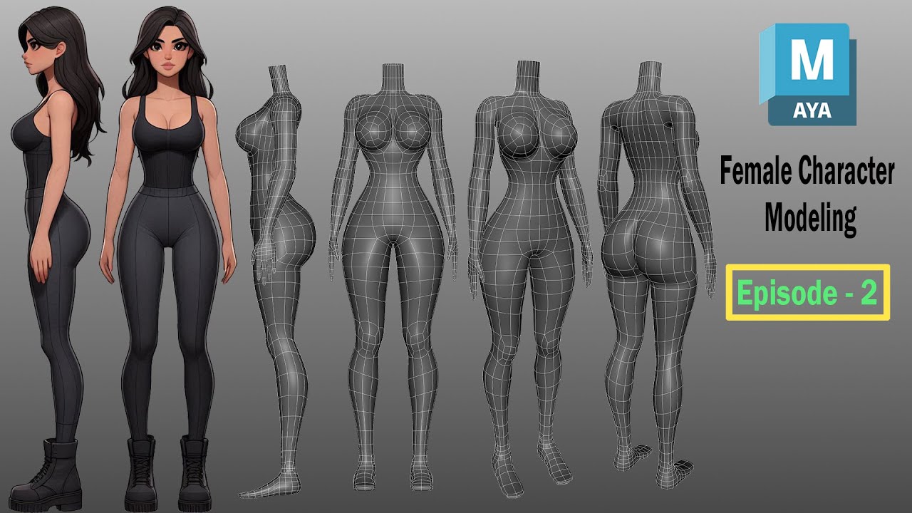 Руководство для начинающих: Моделирование женского персонажа в Maya | Руки и ноги (Эпизод 2)