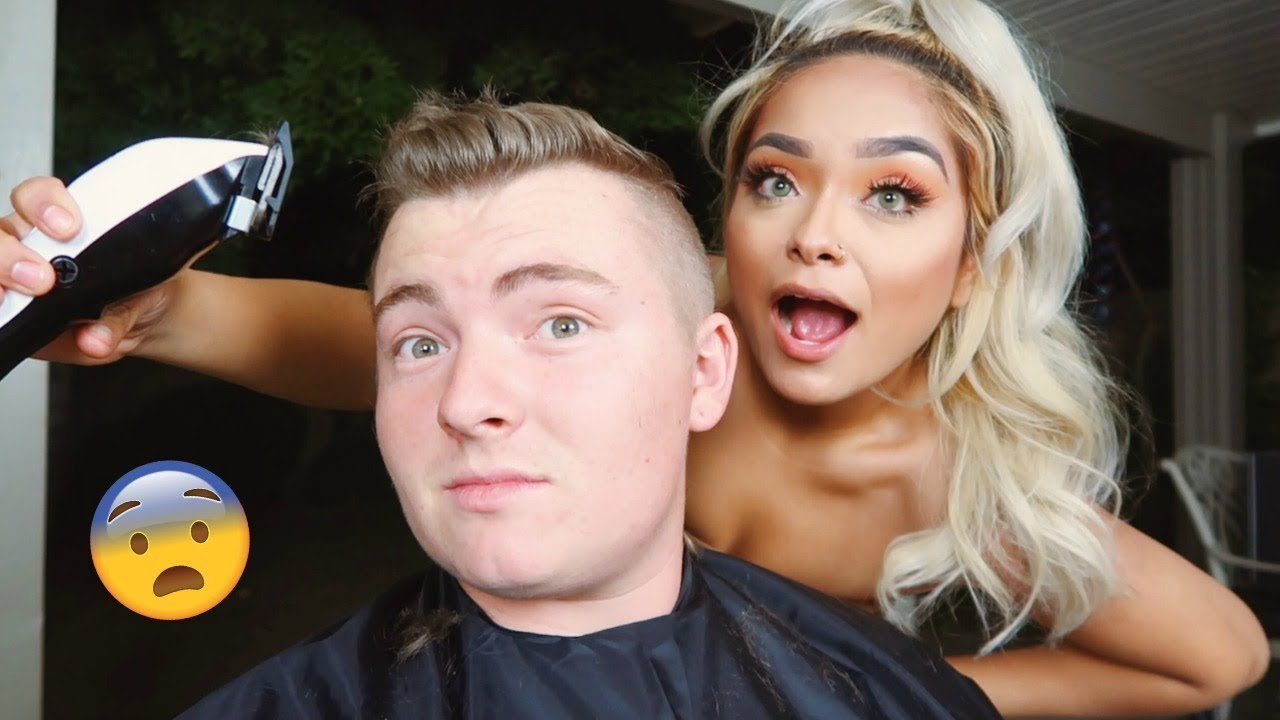 CUTTING MY BOYFRIENDS HAIR!!!(NO Experience )