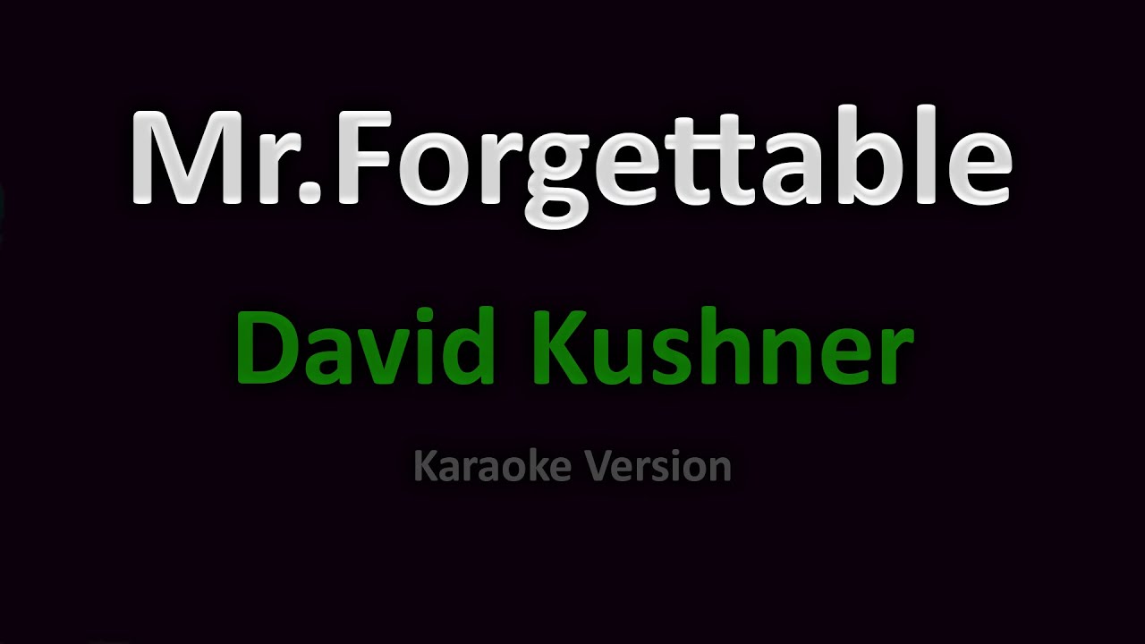 David Kushner - Mr. Forgettable (Karaoke Version)