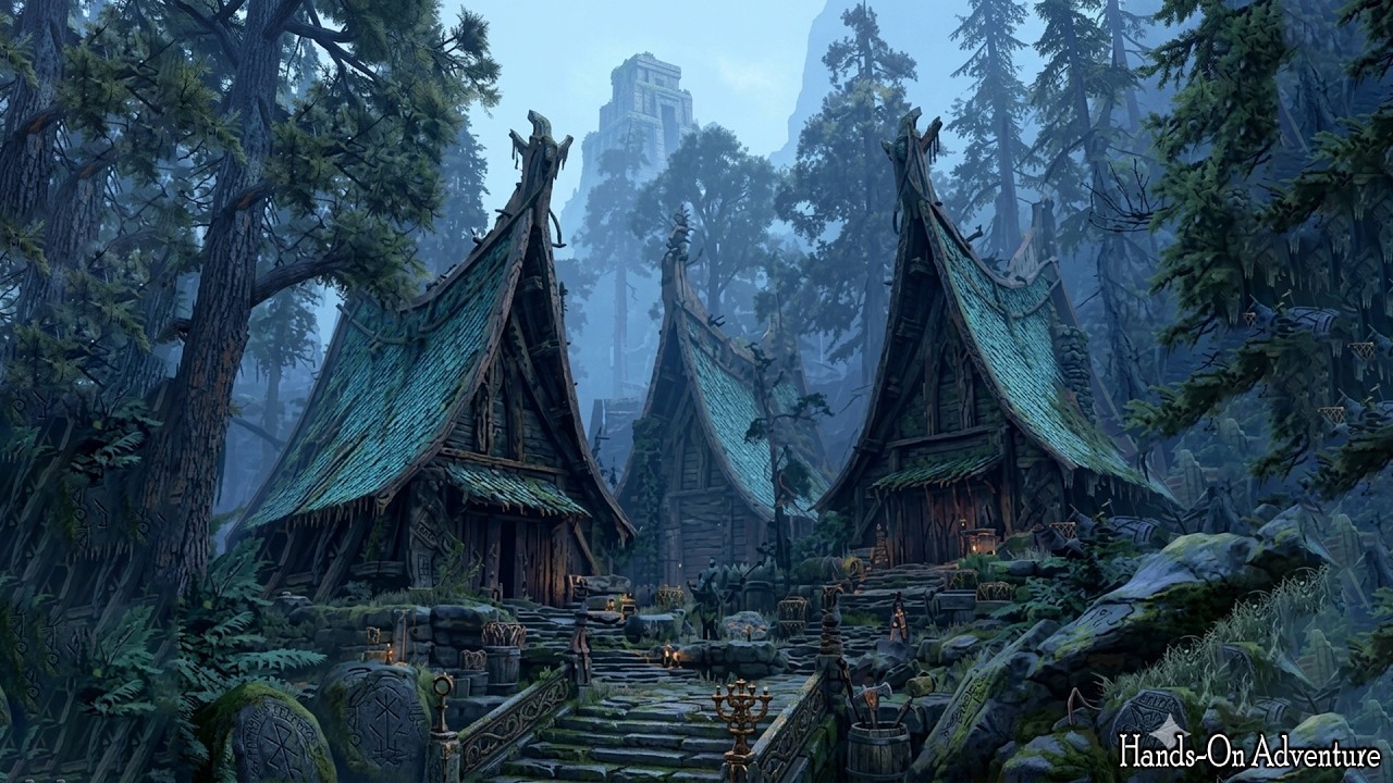 Frozen Nordic Village in the Mist ❄️ Medieval Celtic Music for Deep Sleep & Relaxation