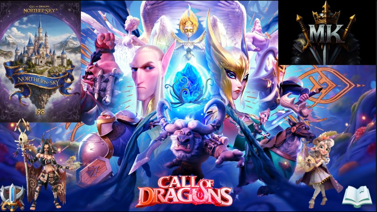 Call of dragons,  Server 198 ; Northern Sky + Server 849 ; Mythic Knight,: Roots of war