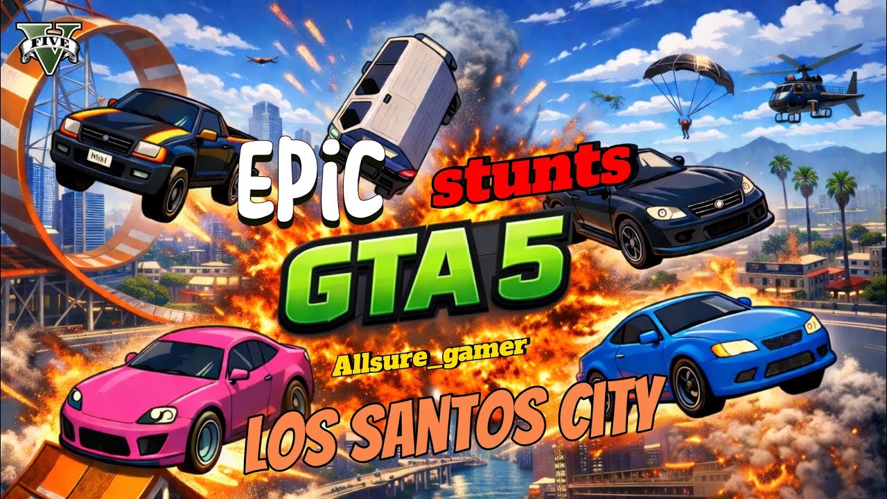 Epic GTA V stunts of Los santos City💀