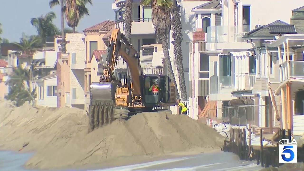 Crews rushing to restore Long Beach shoreline before the next round of powerful surf