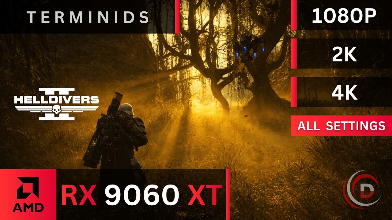 Helldivers 2 Terminids | RX 9060 XT 16GB + Ryzen 7 7800X3D | 1080p, 1440p & 4K