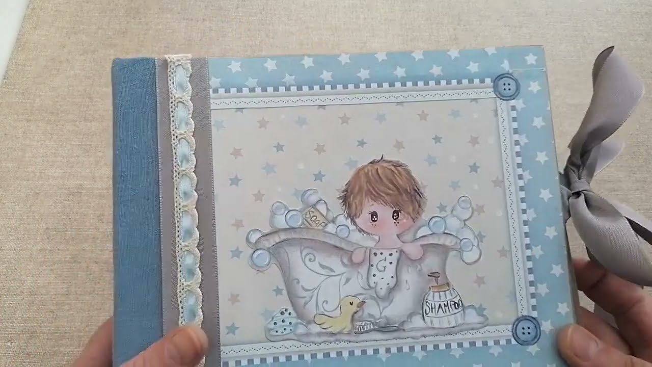 Scrapbook Album  with paper collection Little boy, Stamperia, Italy#babyalbum #remembernow SOLD