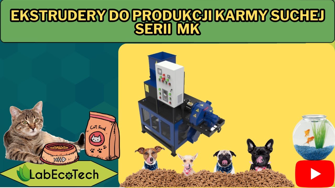 Ekstruder do produkcji karmy dla zwierząt domowych serii MK firmy LabEcoTech