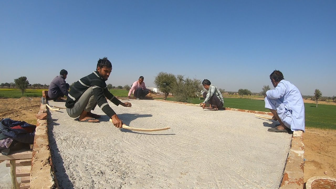 Making a Mud House | #20 Today we are beating the lime roof with sticks (Thappi)