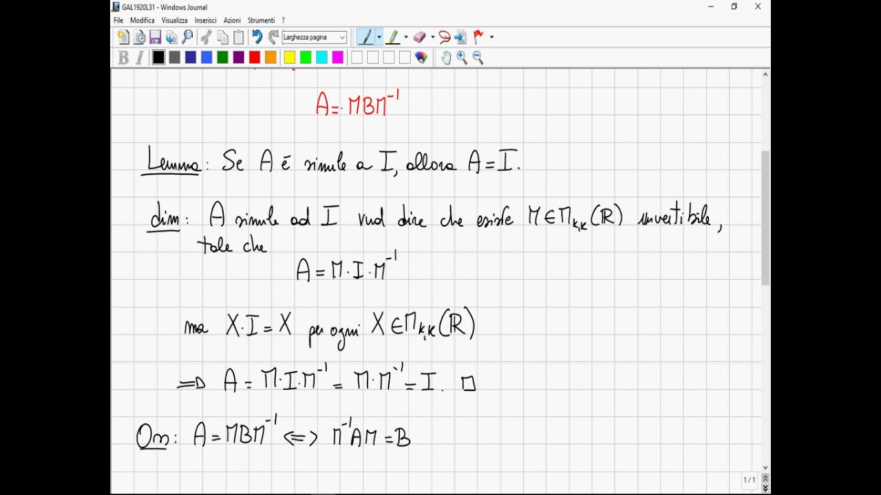 GAL - Diagonalizzazione - Matrici Simili