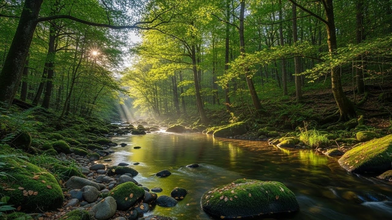 Peaceful River and Forest Ambience 🌊🌲 Flowing Water and Trees for Deep Sleep #2650