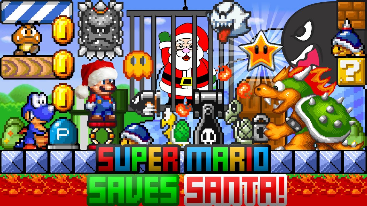 Super Mario Save Santa (Flash-Game) - Full Gameplay 4K!