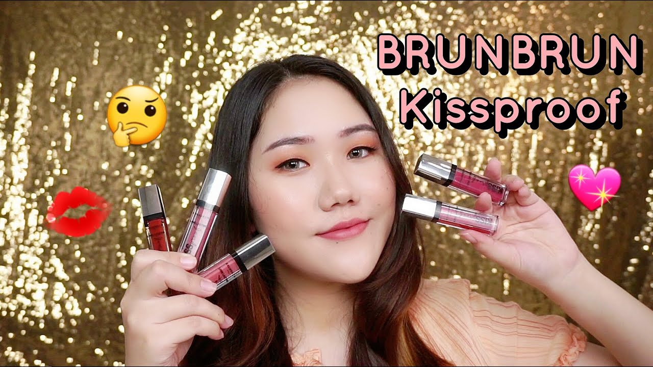 Review & Swatch BRUNBRUN Long Lasting Kissproof Semua Warna, Matte Lip Cream 50 ribuan