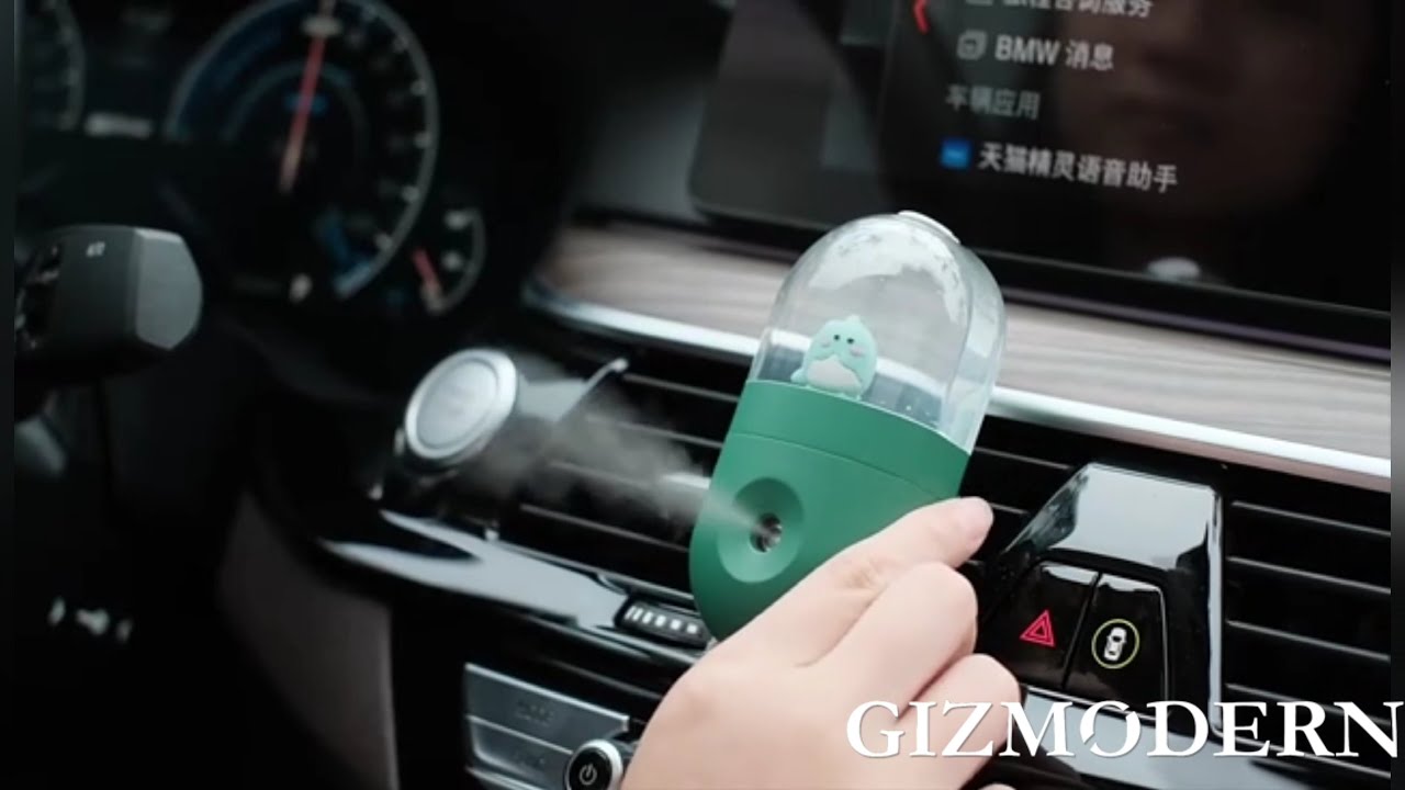 Cute Mini Car Humidifier, with Car Air Vent Clip, 2 Mist Modes & Timing Off, for Car, Home, Office