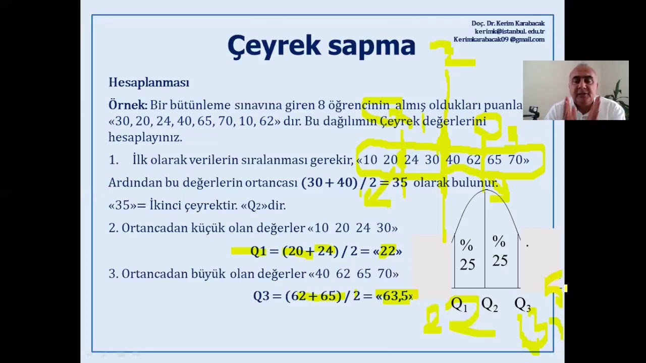 EÖD 14 . Modül (1. Bölüm) Merkezi Dağılım Ölçüleri Ranj (dizi Genişliği)  ve Çeyrek Sapma