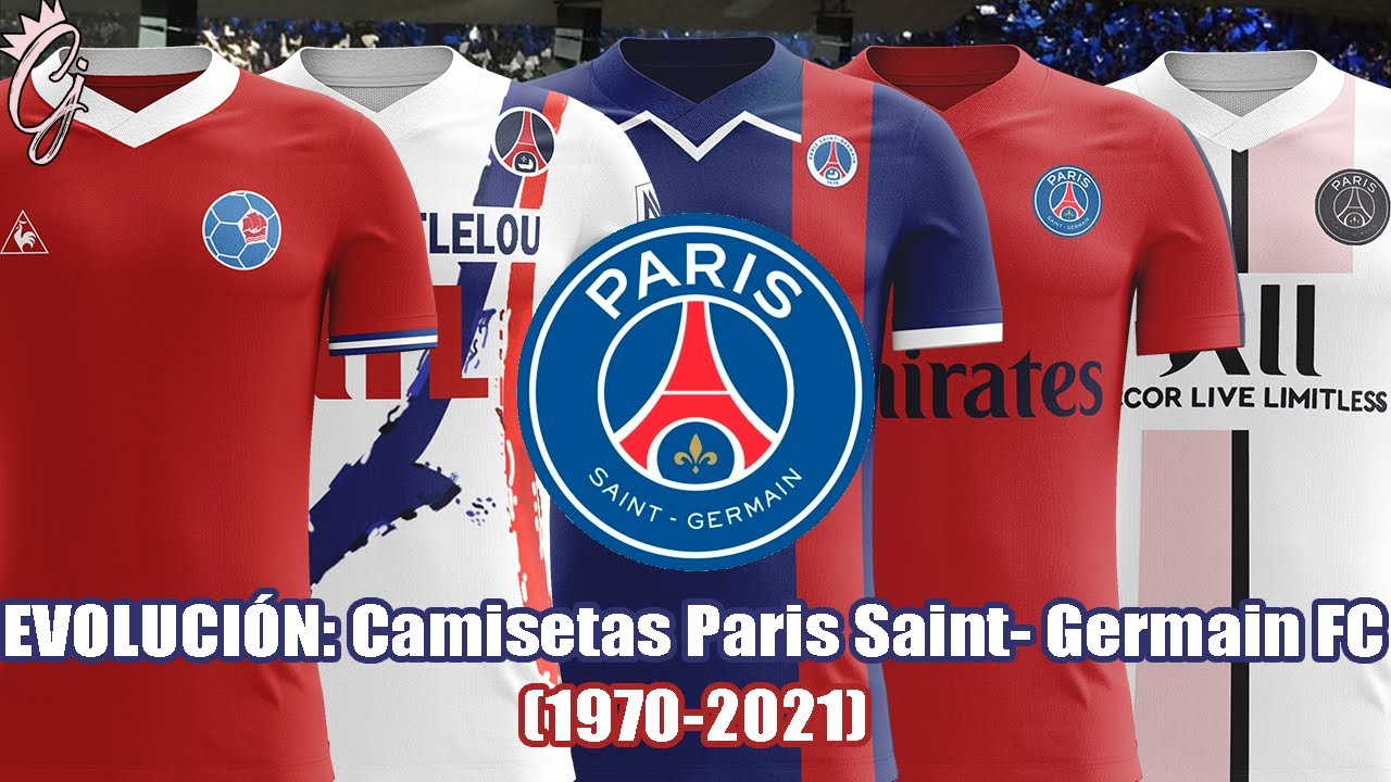 Evolucion de las camisetas de Paris Saint-Germain (1970-2021)