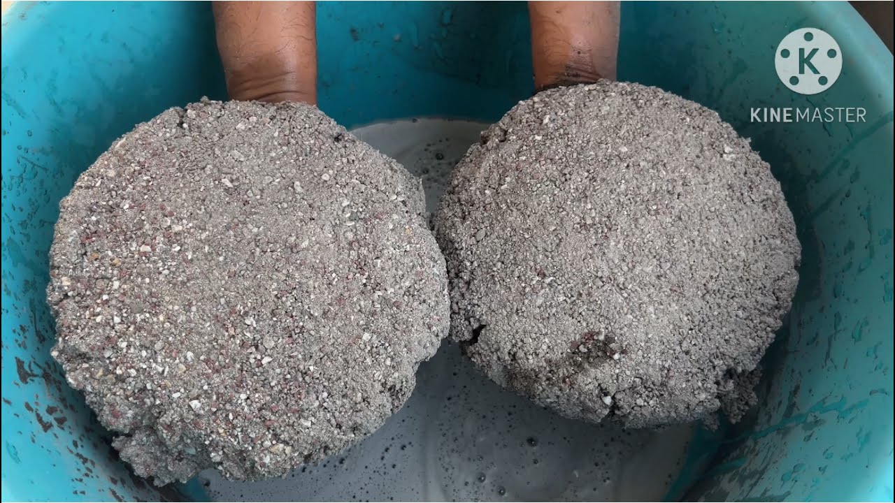 Soft sand cement slabs shape water crumbling #asmr #satisfying