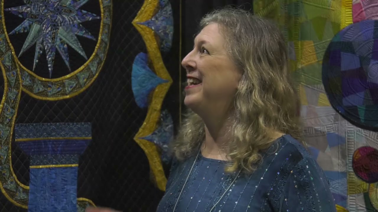 LuCinda Pincince Shares Her Peacock Quilt at AQS QuiltWeek - Branson 2022
