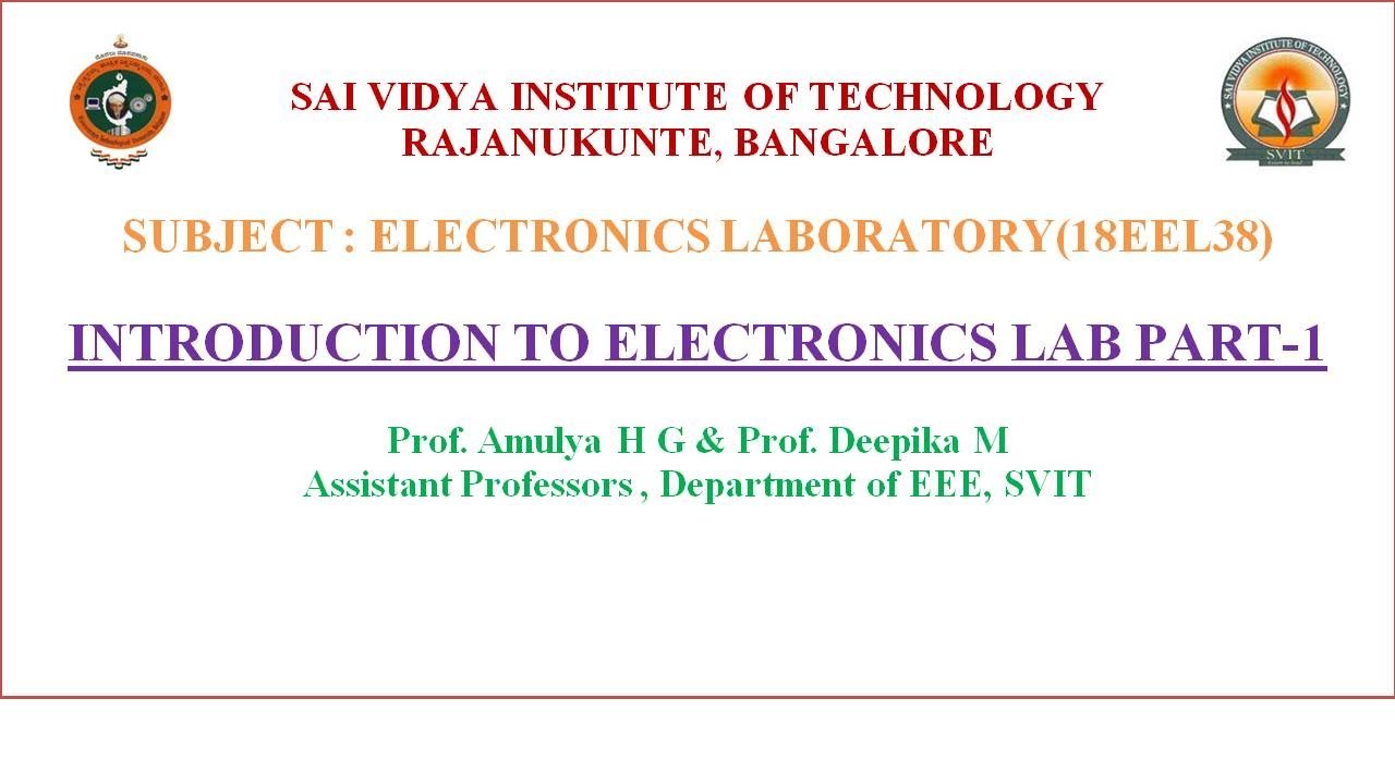 Introduction to electronics lab part-1
