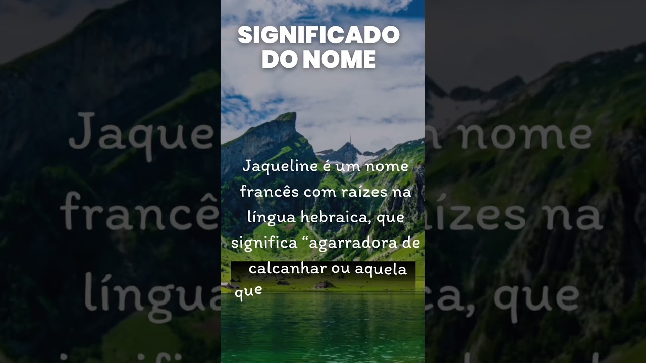 Significado e origem do nome Jaqueline.