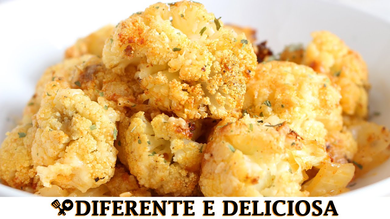 COUVE-FLOR ASSADA COM PARMESÃO - RECEITAS QUE AMO