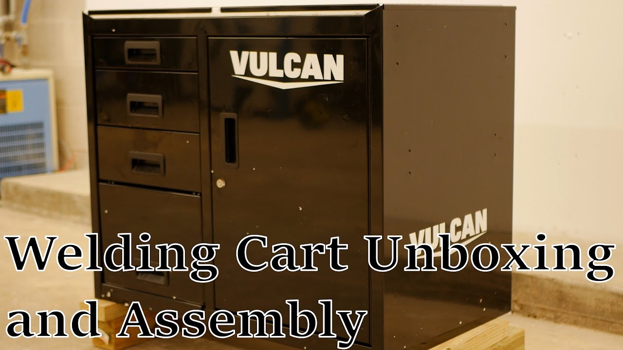 Harbor Freight Vulcan Heavy Duty Welding Cart Unboxing and Assembly