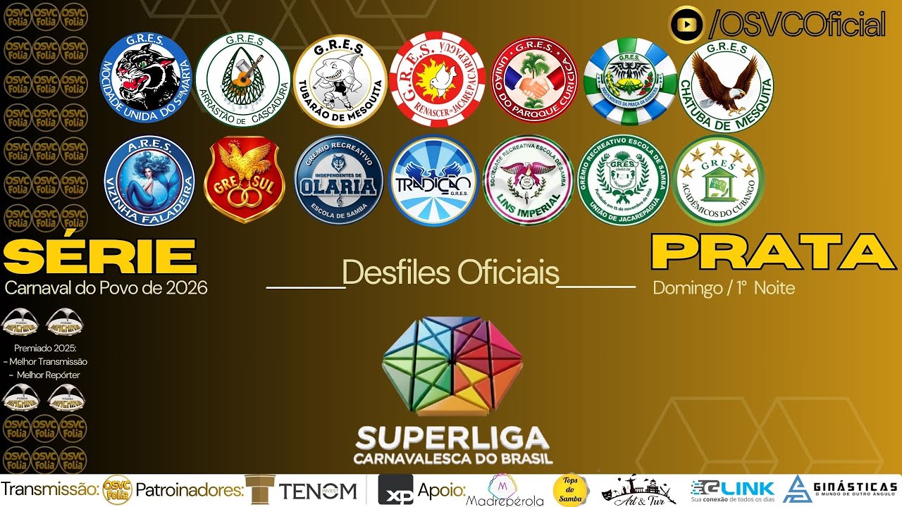 AO VIVO 🔴 Carnaval 2026 | Série Prata – 1ª Noite | Intendente Magalhães | OSVC Folia